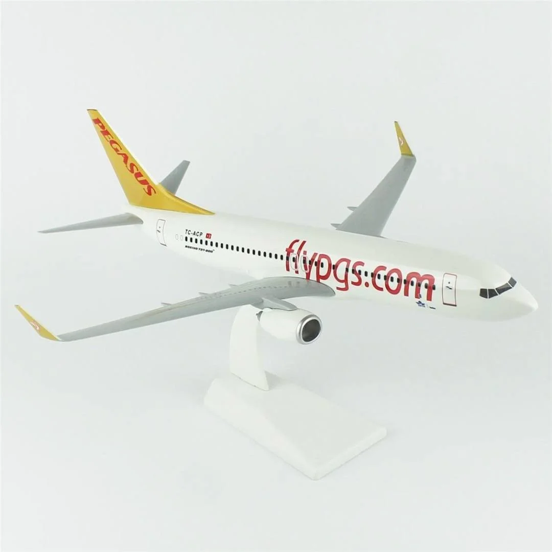 1/100 Ölçek, Pegasus 737-800 Yolcu Uçağı, Sergilemeye Hazır Plastik Standlı Model