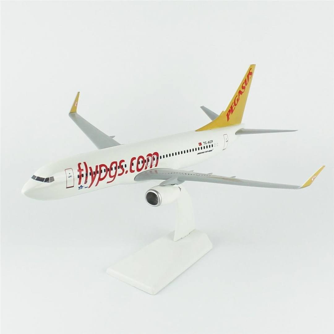 1/100 Ölçek, Pegasus 737-800 Yolcu Uçağı, Sergilemeye Hazır Plastik Standlı Model
