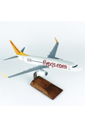 1/100 Ölçek, Pegasus B737-800 Yolcu Uçağı, Sergilemeye Hazır Ahşap Standlı Model