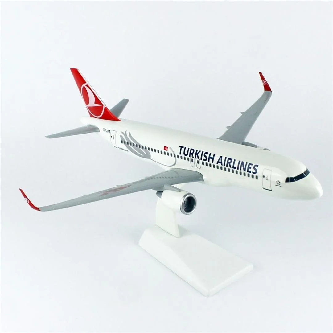 1/100 Ölçek, THY A320 Neo Yolcu Uçağı, Sergilemeye Hazır Plastik Standlı Model
