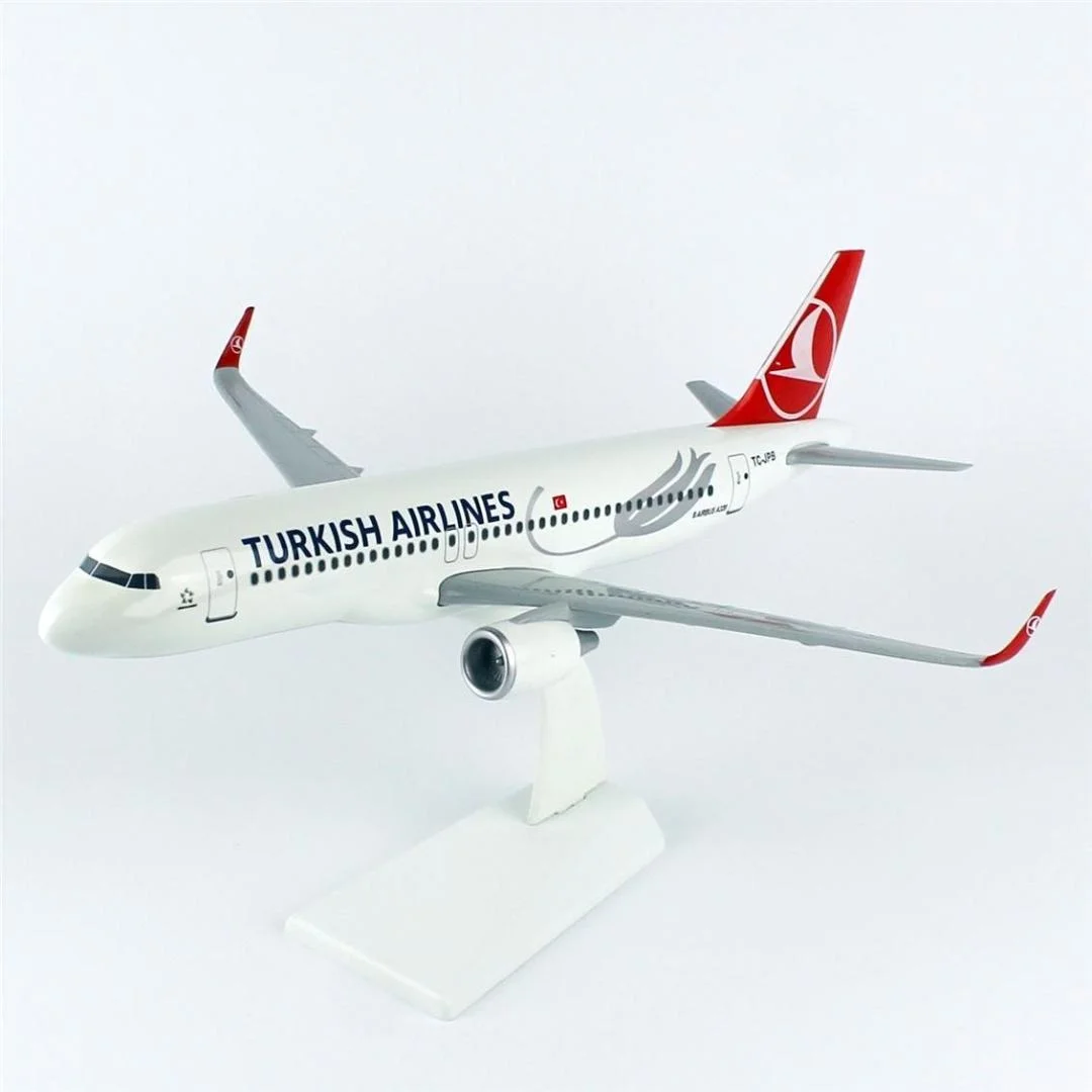 1/100 Ölçek, THY A320 Neo Yolcu Uçağı, Sergilemeye Hazır Plastik Standlı Model