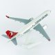 1/100 Ölçek, THY A320 Neo Yolcu Uçağı, Sergilemeye Hazır Plastik Standlı Model