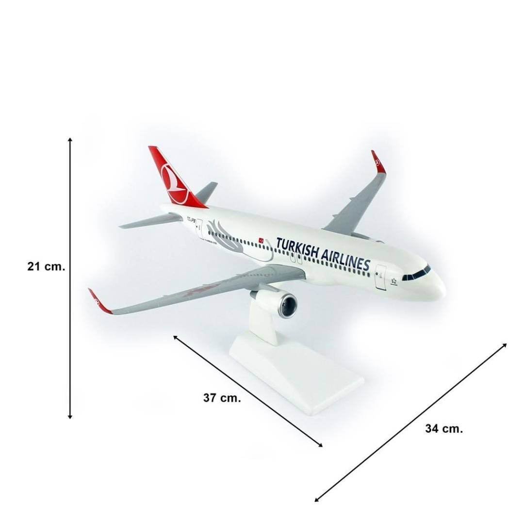 1/100 Ölçek, THY A320 Neo Yolcu Uçağı, Sergilemeye Hazır Plastik Standlı Model