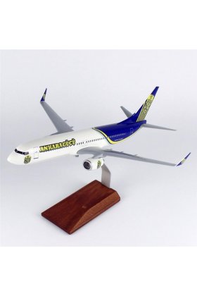 1/100 Ölçek, THY Ankara Gücü Logolu B737-800 Yolcu Uçağı, Sergilemeye Hazır Ahşap Standlı Model