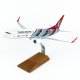 1/100 Ölçek, THY Trabzon Spor Logolu B737-800 Yolcu Uçağı, Sergilemeye Hazır Ahşap Standlı Model