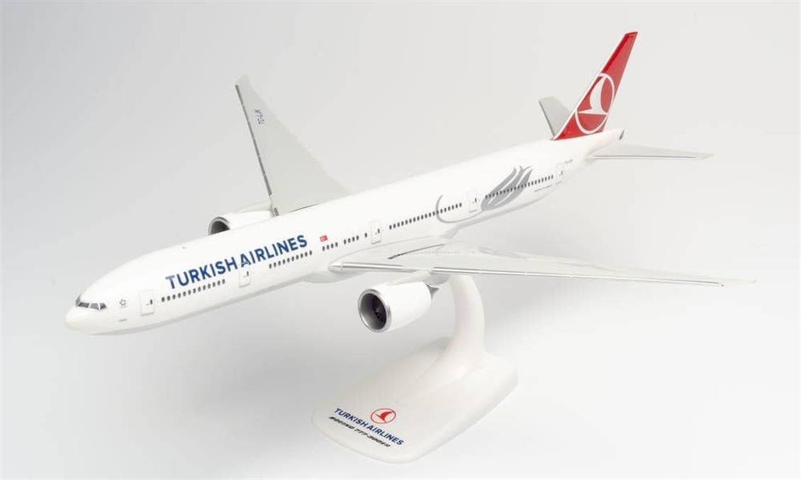 1/200 Ölçek, B777-300ER Turkish Airlines TC-Izmir, Sergilemeye Hazır Plastik Kaideli Model Yolcu Uçağı Herpa