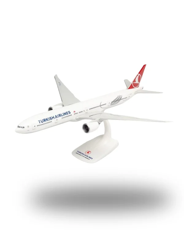 1/200 Ölçek, B777-300ER Turkish Airlines TC-Izmir, Sergilemeye Hazır Plastik Kaideli Model Yolcu Uçağı Herpa