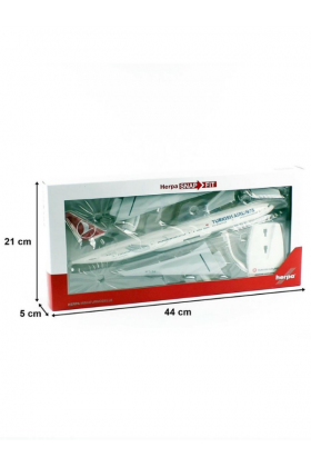 1/200 Ölçek, B777-300ER Turkish Airlines TC-Izmir, Sergilemeye Hazır Plastik Kaideli Model Yolcu Uçağı Herpa