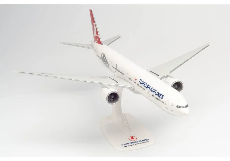 1/200 Ölçek, B777-300ER Turkish Airlines TC-Izmir, Sergilemeye Hazır Plastik Kaideli Model Yolcu Uçağı Herpa