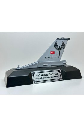 Türk Hava Kuvvetleri 132. Hançerler Filo F-16 Savaş Uçağı Rudder Modeli (Kaideli) | Dosta Güneş Düşmana Kabus