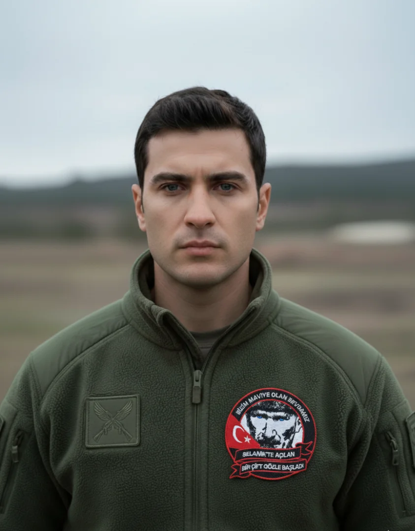 Atatürk - Bizim Maviye Olan Sevdamız Nakışlı Arma, Patch, Peç Model