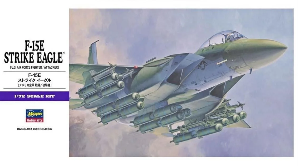 Hasegawa E10 540 1/72 Ölçek, F-15E Strike Eagle, Savaş Uçağı Plastik Model Kiti 