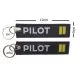 Pilot 2 Altın Çizgili Siyah Remove Before Flight Bez Anahtarlık