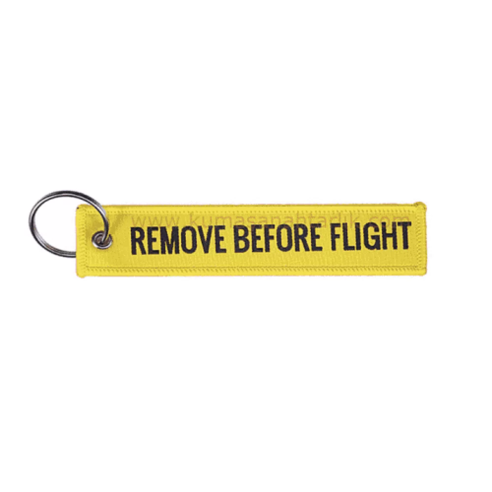 Sarı Remove Before Flight Bez Anahtarlık 