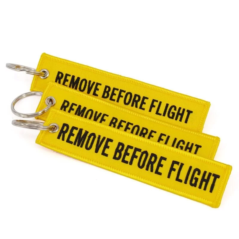Sarı Remove Before Flight Bez Anahtarlık 