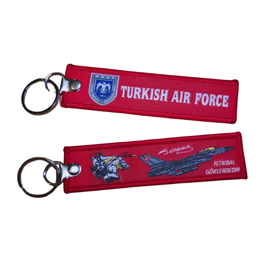 Akıncı Turkish Air Force 'Remove Before Flight' Kırmızı Bez Anahtarlık 