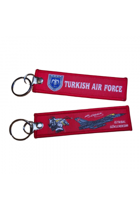 Akıncı Turkish Air Force 'Remove Before Flight' Kırmızı Bez Anahtarlık 