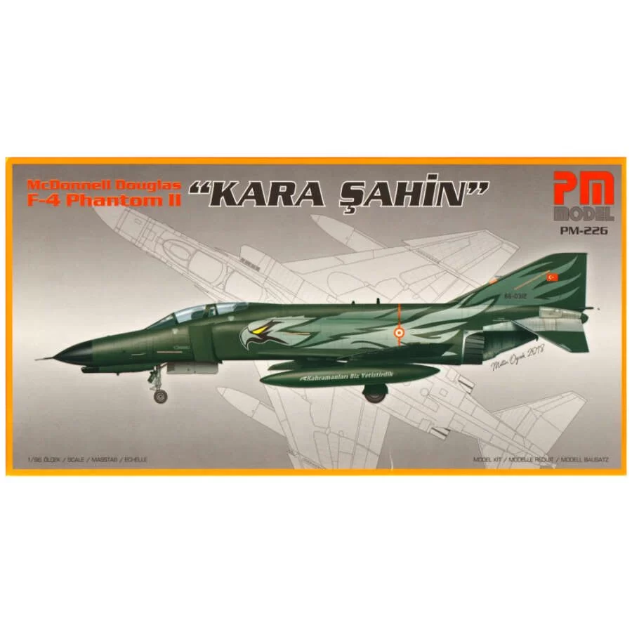 F-4 Phantom II (Kara Şahin) Avcı-Bombardıman  1/96 Uçağı Demonte Plastik Maketi PM Model 226
