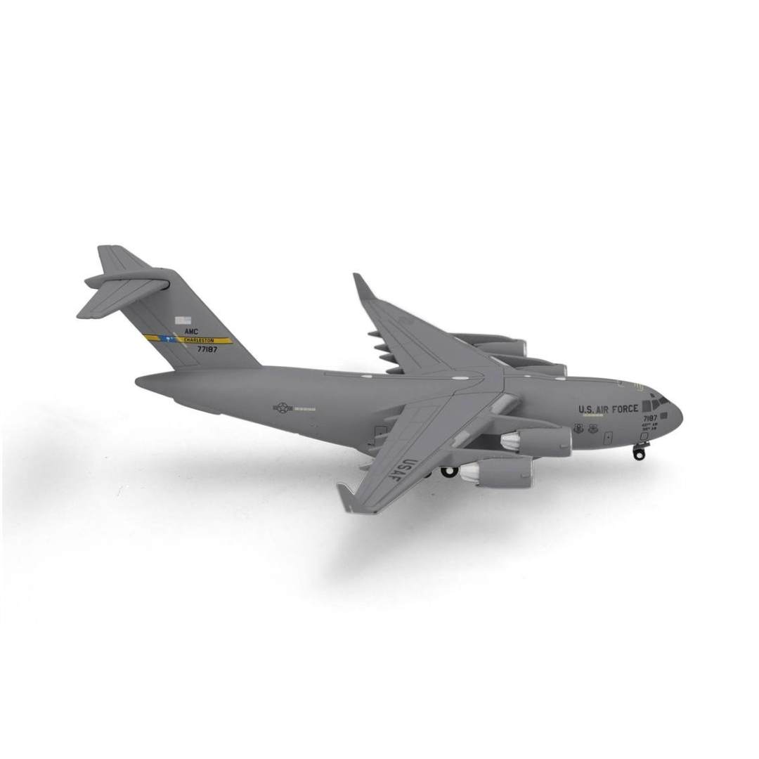 Herpa 537964 1/500 Ölçek, Amerikan Hava Kuvvetleri Boeing C-17A Globemaster III, 437.Hava İkmal Kanadı, Metal, Sergilemeye Hazır